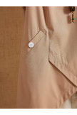 Khaki V-neck Solid Half Sleeve Irregular Asymmetrical Blouses