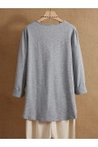Casual Light Grey String Lace cup Long Sleeves Tops