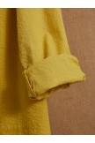 Yellow  Vintage Lapel Button Long Sleeve Shirt