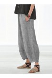 Summer Pocket Striped Loose Casual Pant