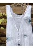 Women’s Summer Cotton FloralPrint Work Cold Shoulder Tank Top