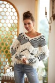 Tassel V Neck Loose Pullover Sweater