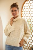 Loose Solid Color Turtleneck Sweater