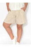 Cottonblend Linen Casual Holiday Plain Shorts