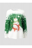 Crew Neck Christmas Snowman Sweatshirt