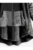 Gray CasualPlain Hooded Zipper Long Sleeves Coat
