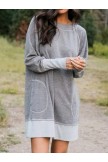 CottonBlend Long Sleeve Casual Knitting Dress