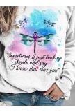 Casual Crew Neck Butterfly Sweatshirts